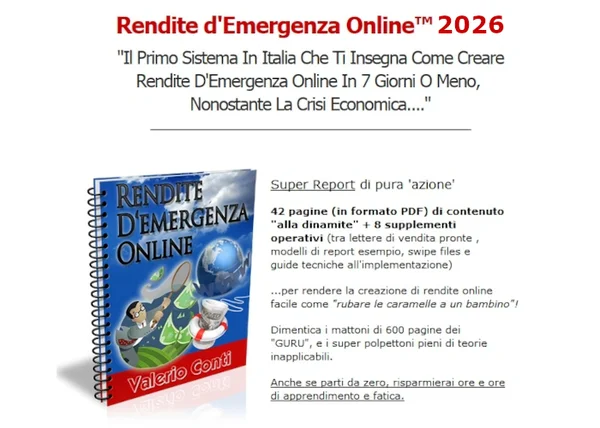 Rendite d’Emergenza 2026 – Valerio Conti - copertina corso